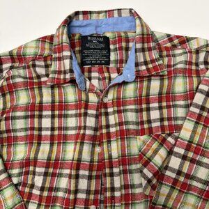 Bogari Flannel Button Down Plaid Shirt XL. 845